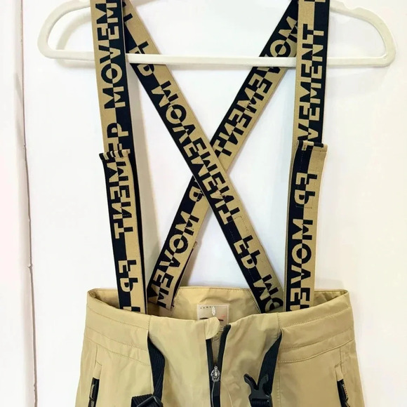 New Free People Movement Zephyr Ski Shell Snow Pants One Piece Bib Tan Brown - Picture 5 of 11